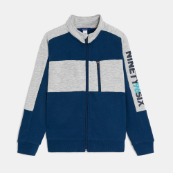 سويت شيرت ثنائي اللون أزرق بحري للأولاد